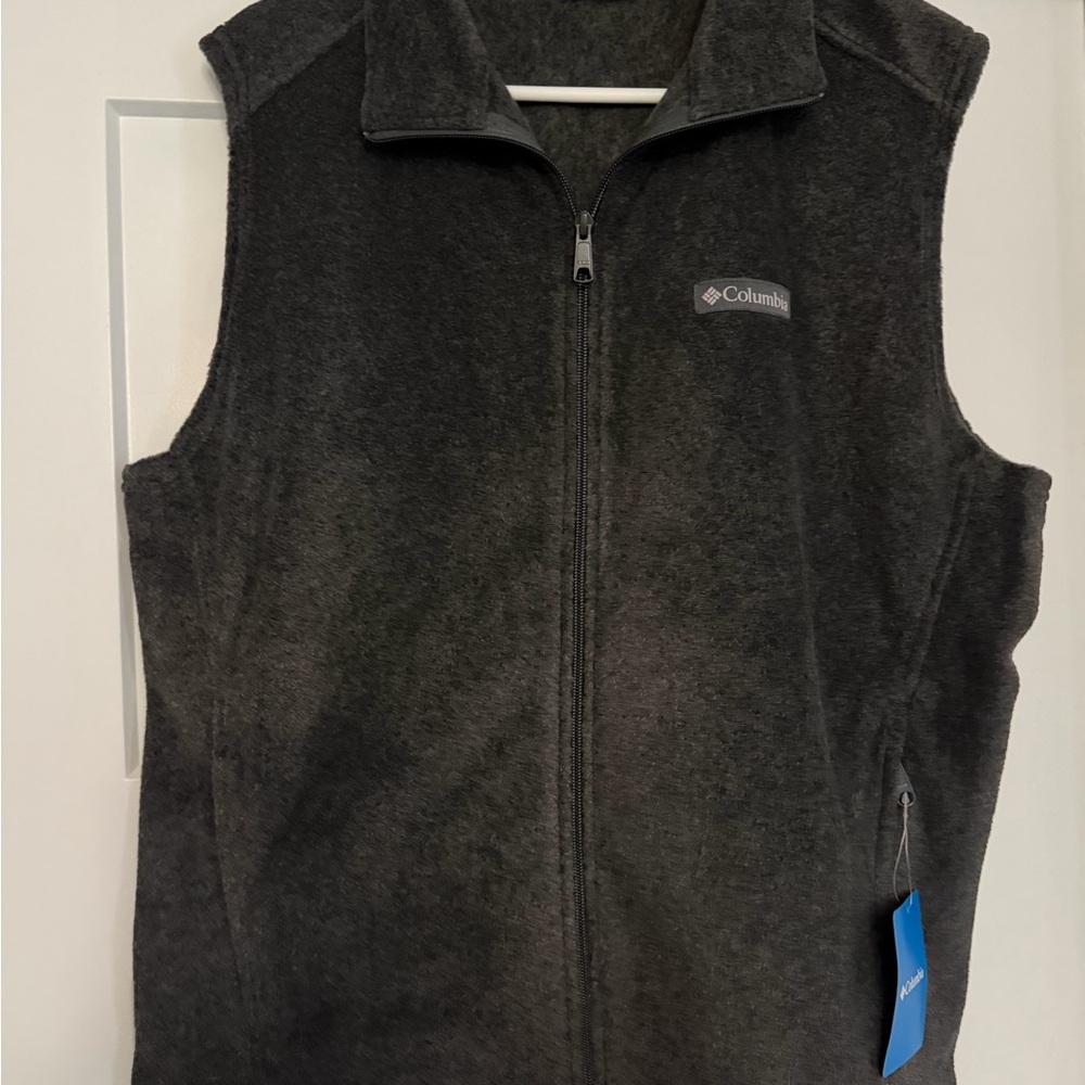 Columbia Men's Charcoal Gray Full-Zip Fleece Vest